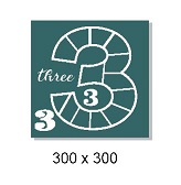 Number 3 multi photo frame ,300 x 300 mm sold individually